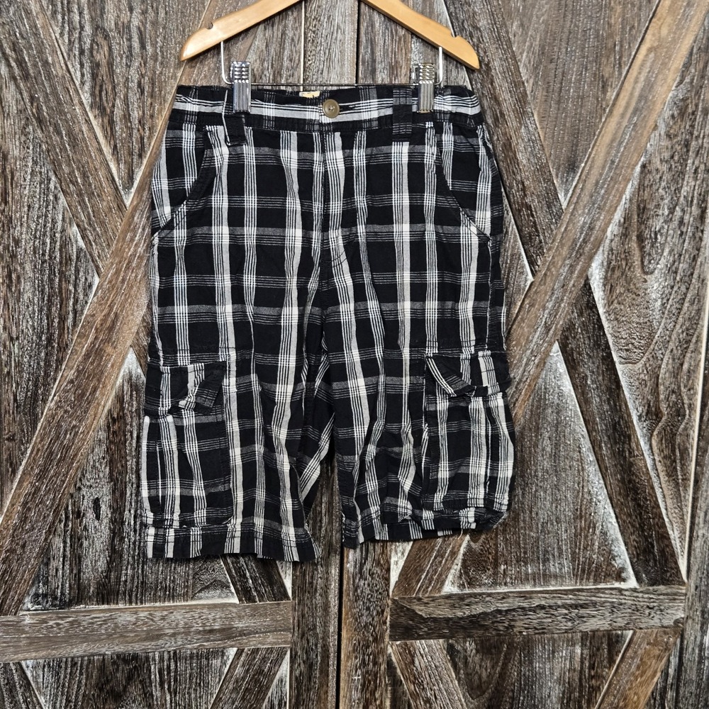 Baileys Pt. Plaid Cargo‎ Shorts Boys Size 10 Black